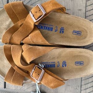 Birkenstock 43 Soft Footbed Suede Sandals Cross Strap Made in Germany New